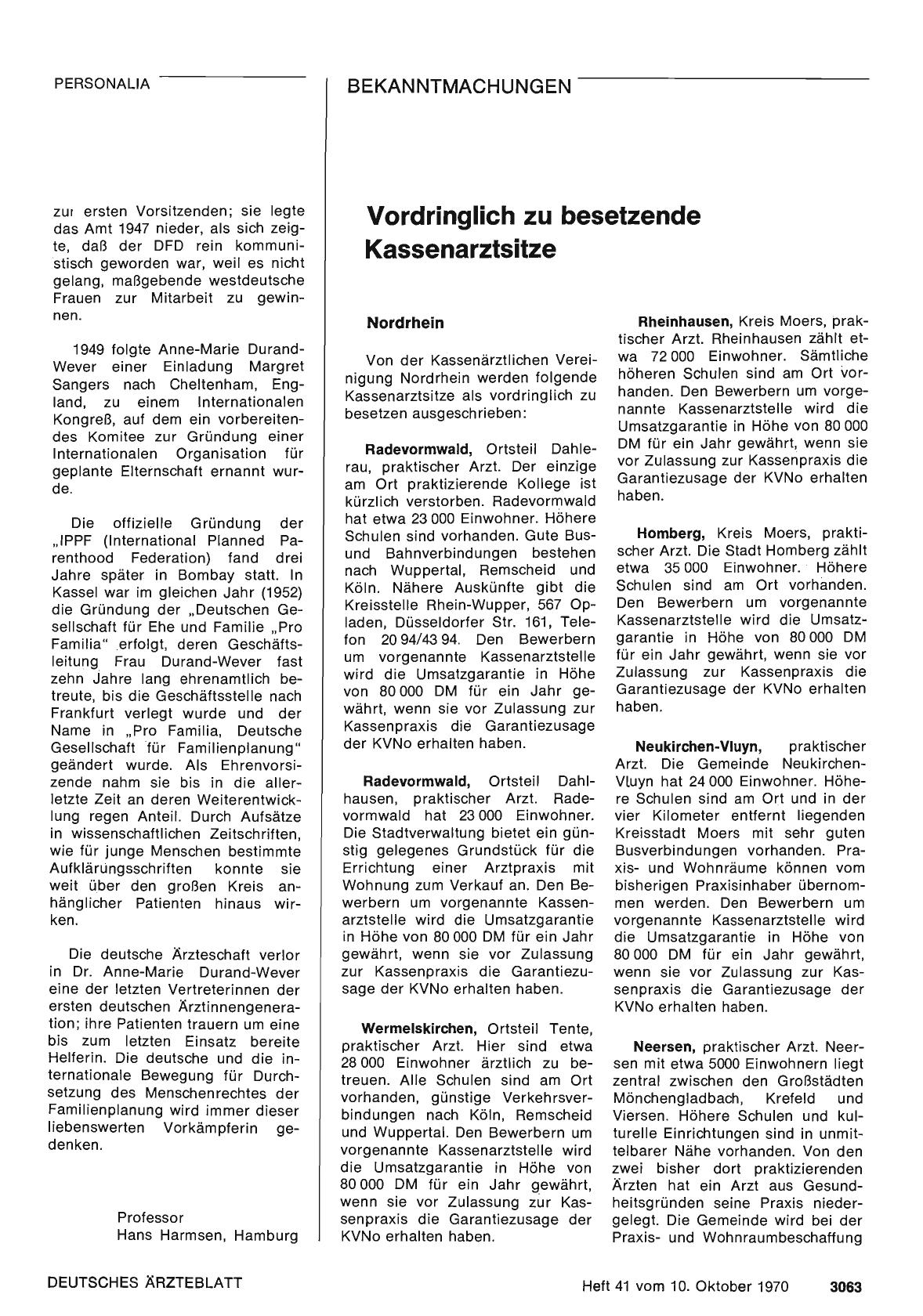 Vorschauseite 1: Vordringlich zu besetzende Kassenarztsitze