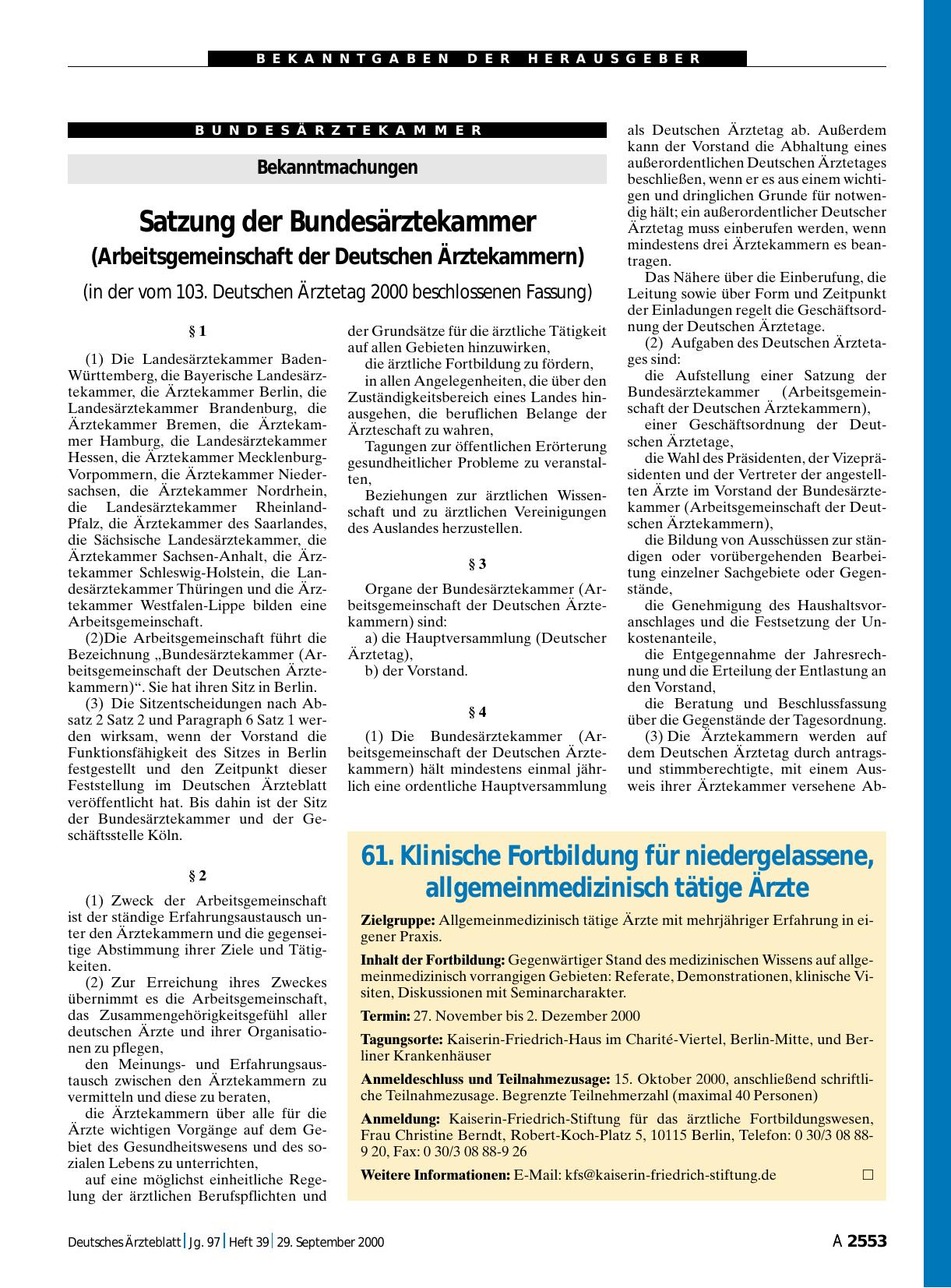 Vorschauseite 1: 61. Klinische Fortbildung für niedergelassene, allgemeinmedizinisch tätige Ärzte