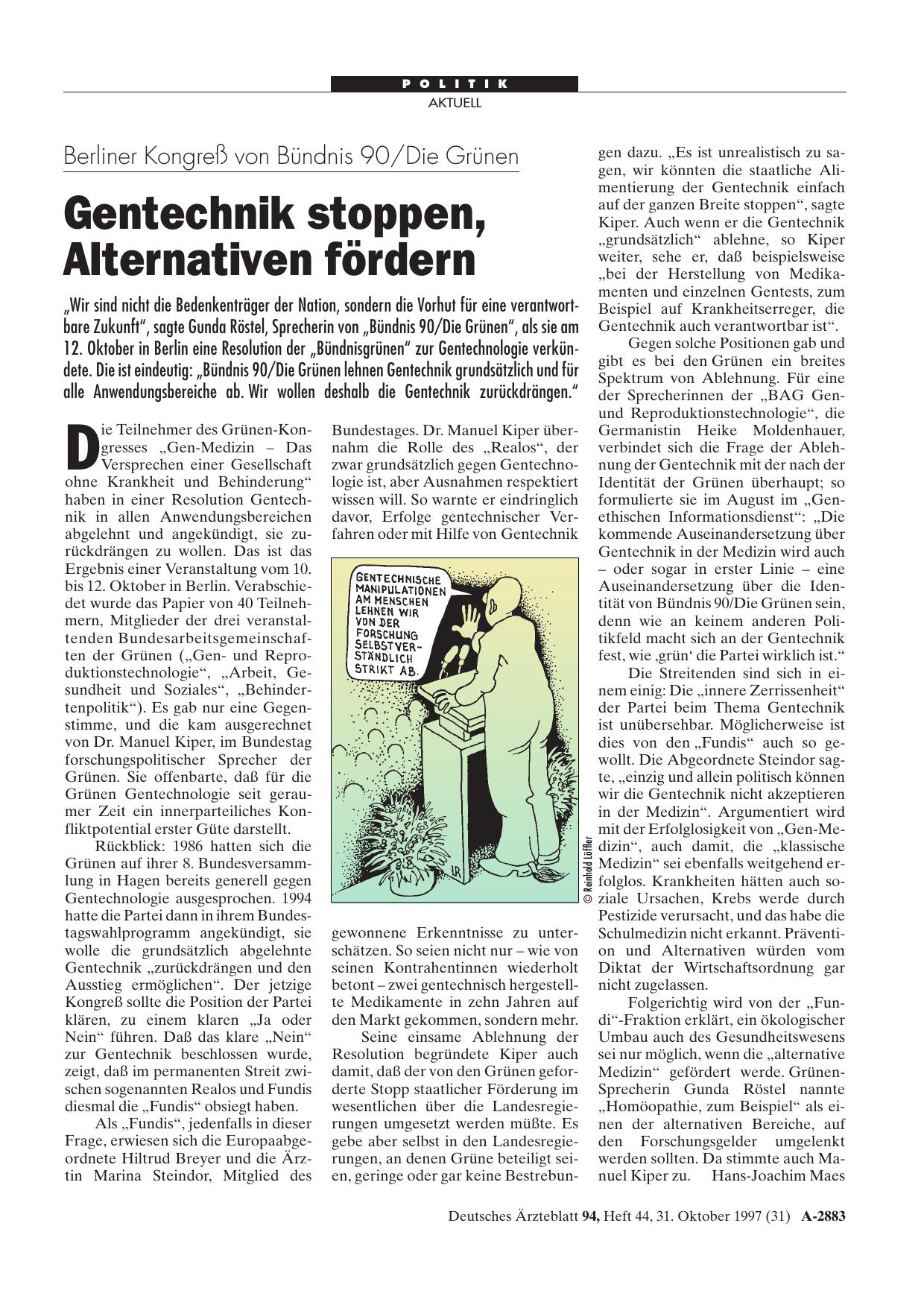 Vorschauseite 1: Berliner Kongreß von Bündnis 90/Die Grünen: Gentechnik stoppen, Alternativen fördern