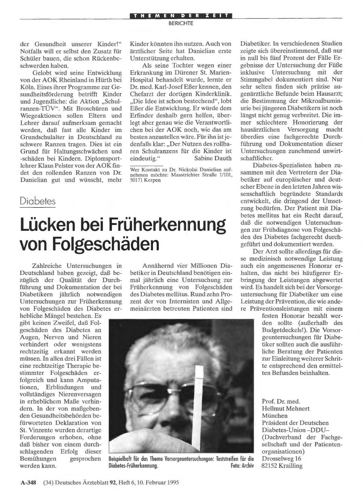 Vorschauseite 1: Diabetes: Lücken bei Früherkennung von Folgeschäden