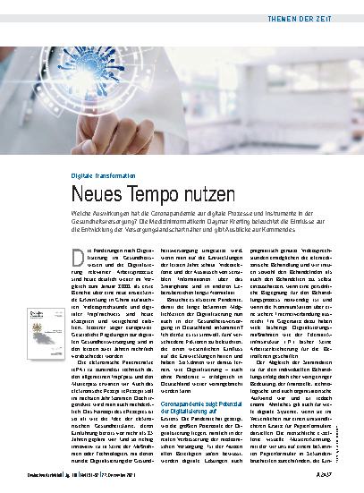 Vorschauseite 1: Digitale Transformation: Neues Tempo nutzen