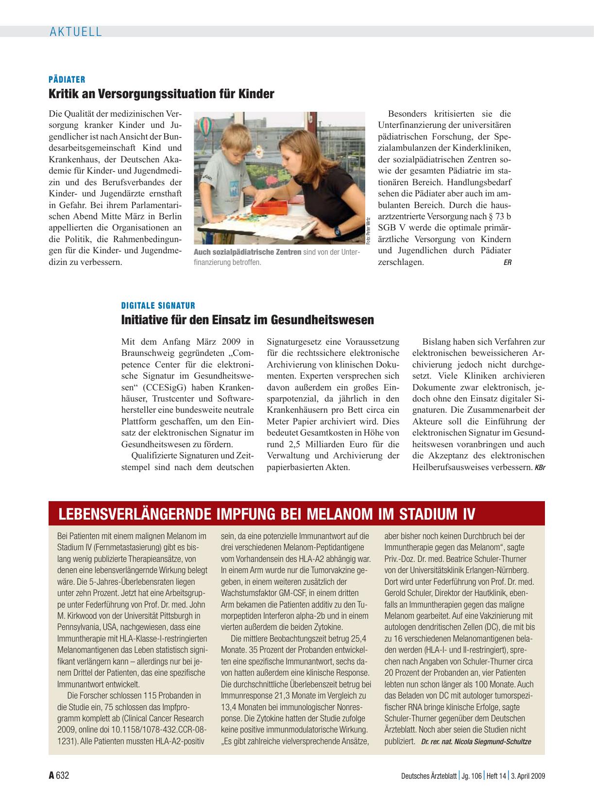 Vorschauseite 1: Digitale Signatur: Initiative für den Einsatz im Gesundheitswesen