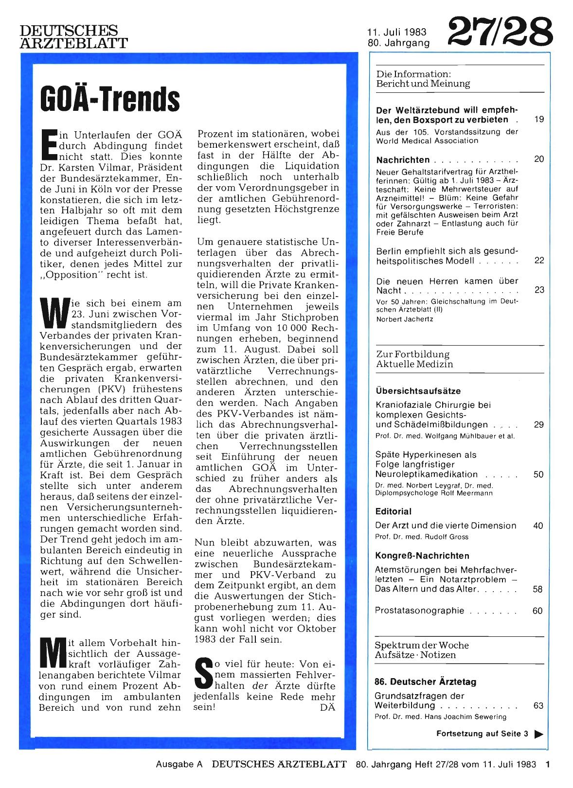 Vorschauseite 1: GOÄ-Trends