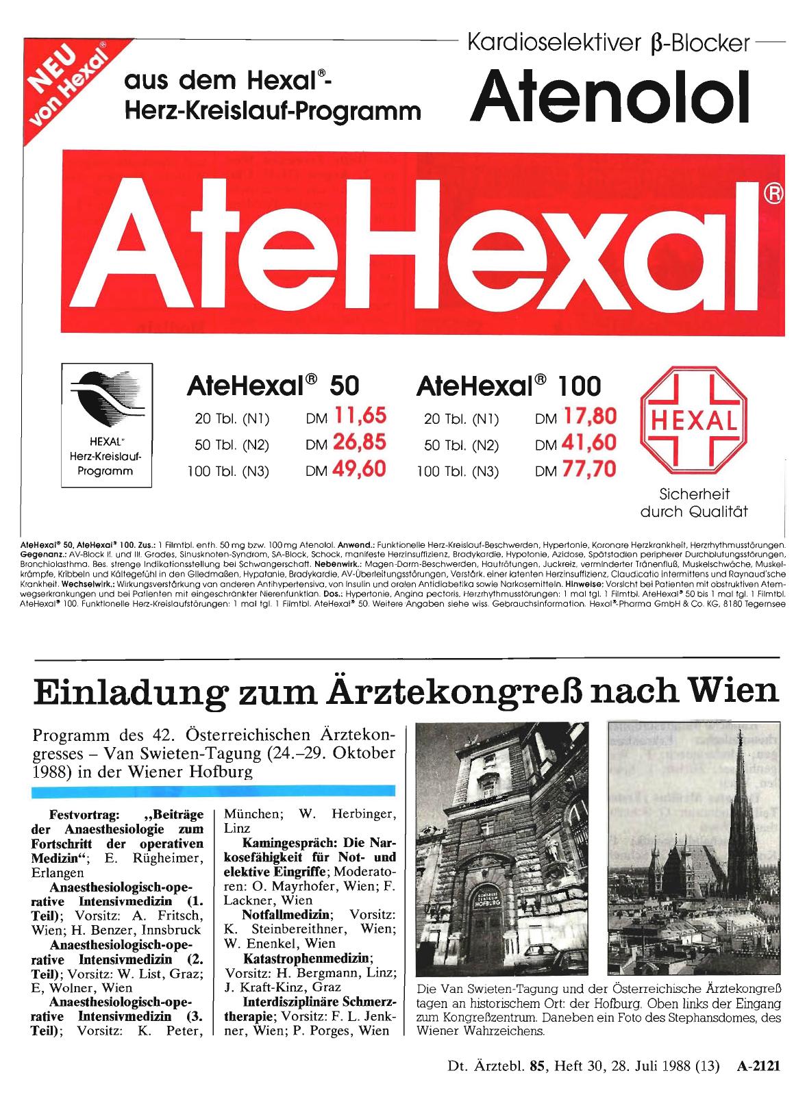 Vorschauseite 1: Einladung zum Ärztekongreß nach Wien