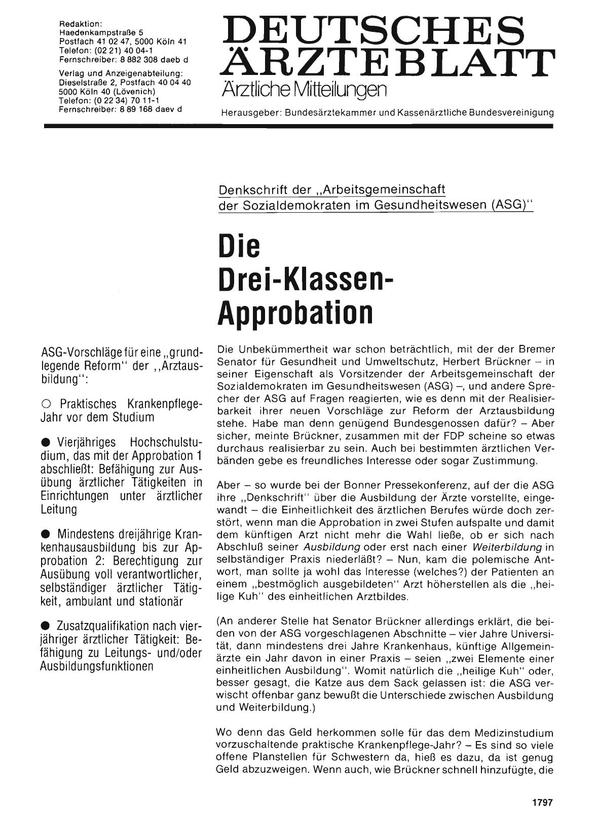 Vorschauseite 1: Die Drei-Klassen-Approbation