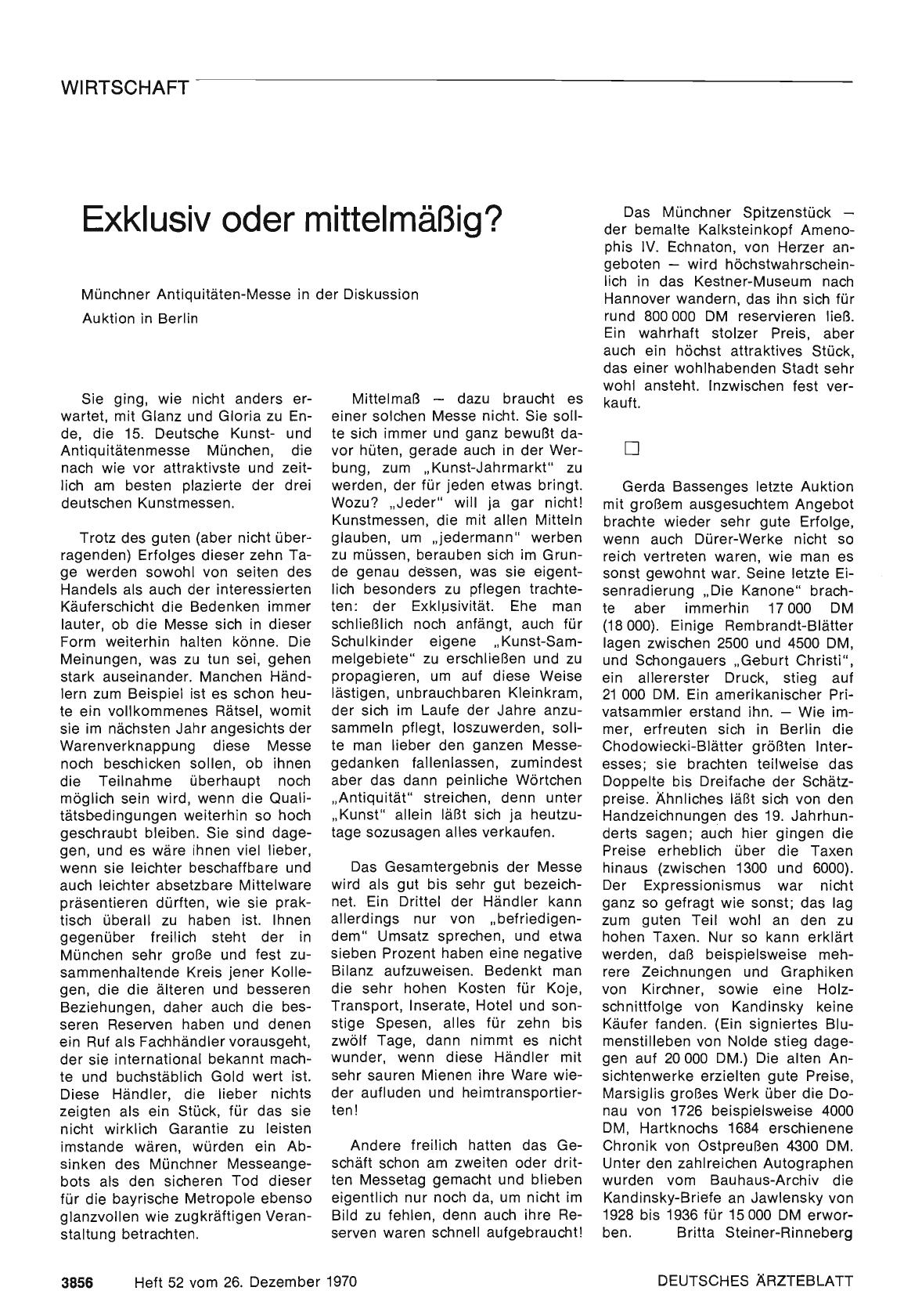 Vorschauseite 1: Exklusiv oder mittelmäßig?