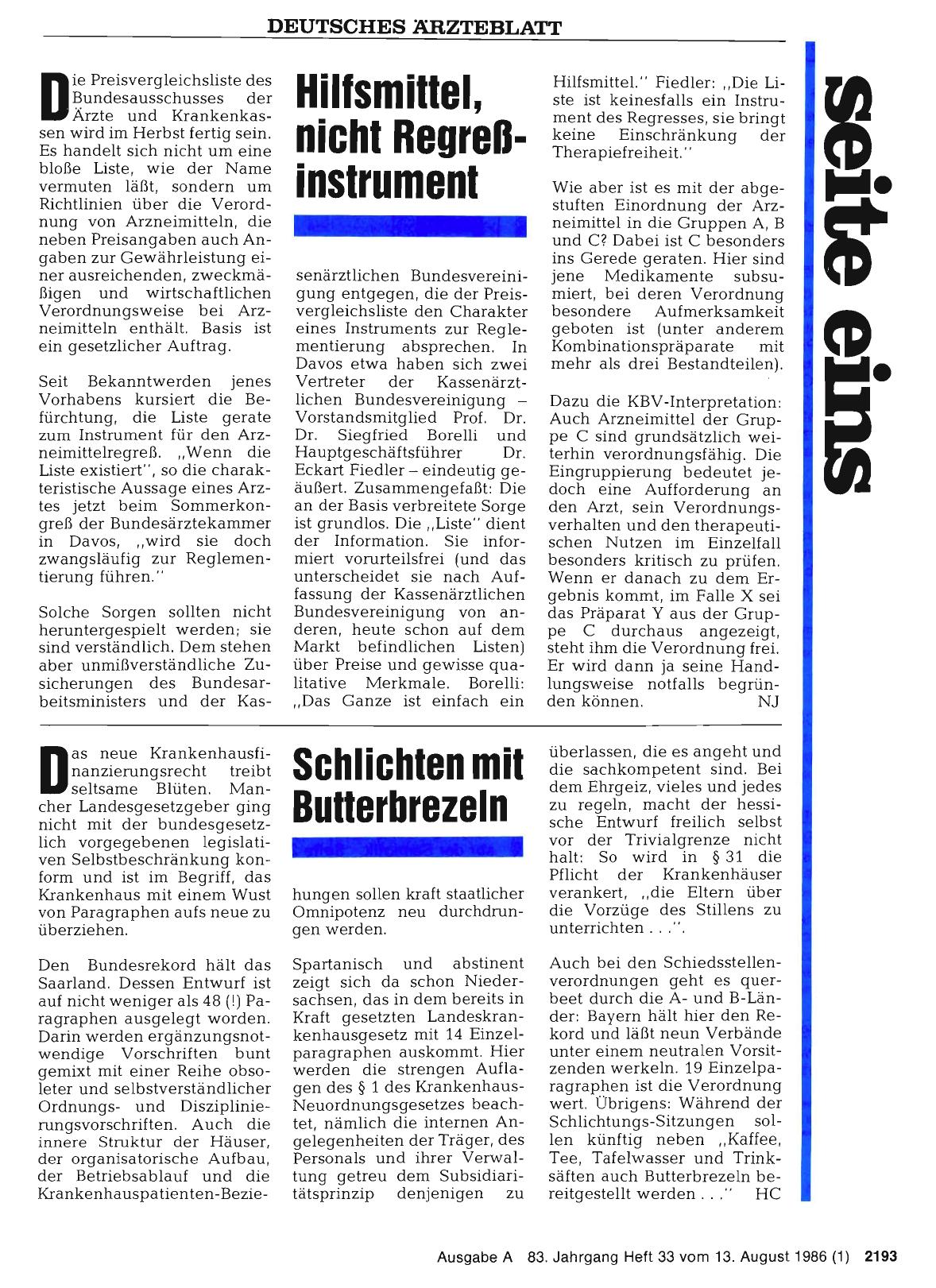 Vorschauseite 1: Hilfsmittel, nicht Regreß-Instrument