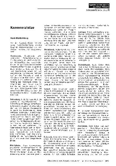 Vorschauseite 1: Kassenarztsitze