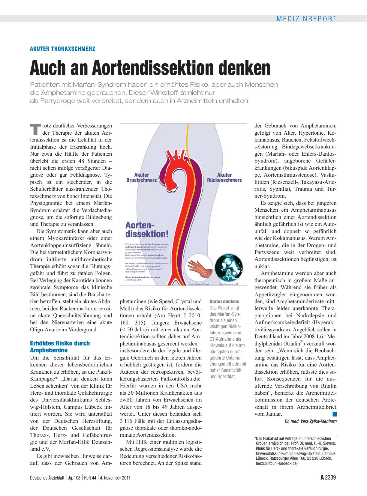 Vorschauseite 1: Akuter Thoraxschmerz: Auch an Aortendissektion denken