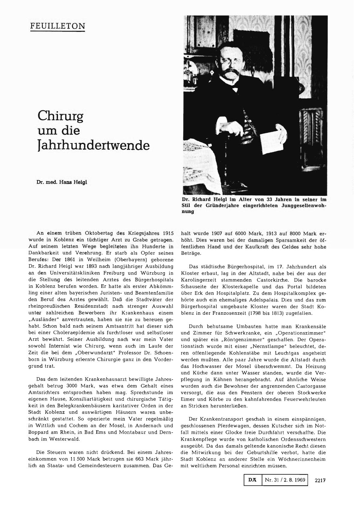Vorschauseite 1: Chirurg um die Jahrhundertwende