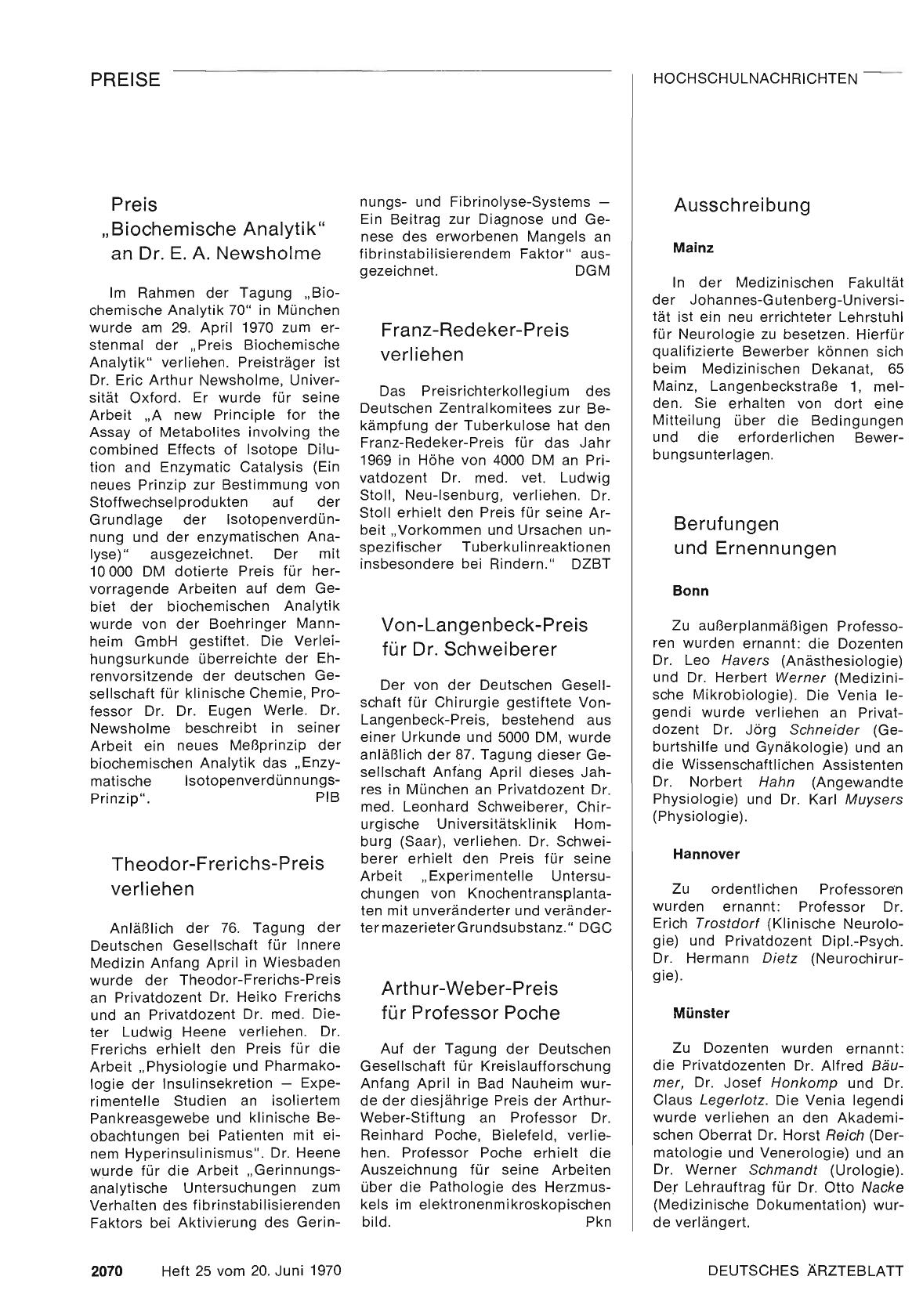 Vorschauseite 1: Theodor-Frerichs-Preis verliehen