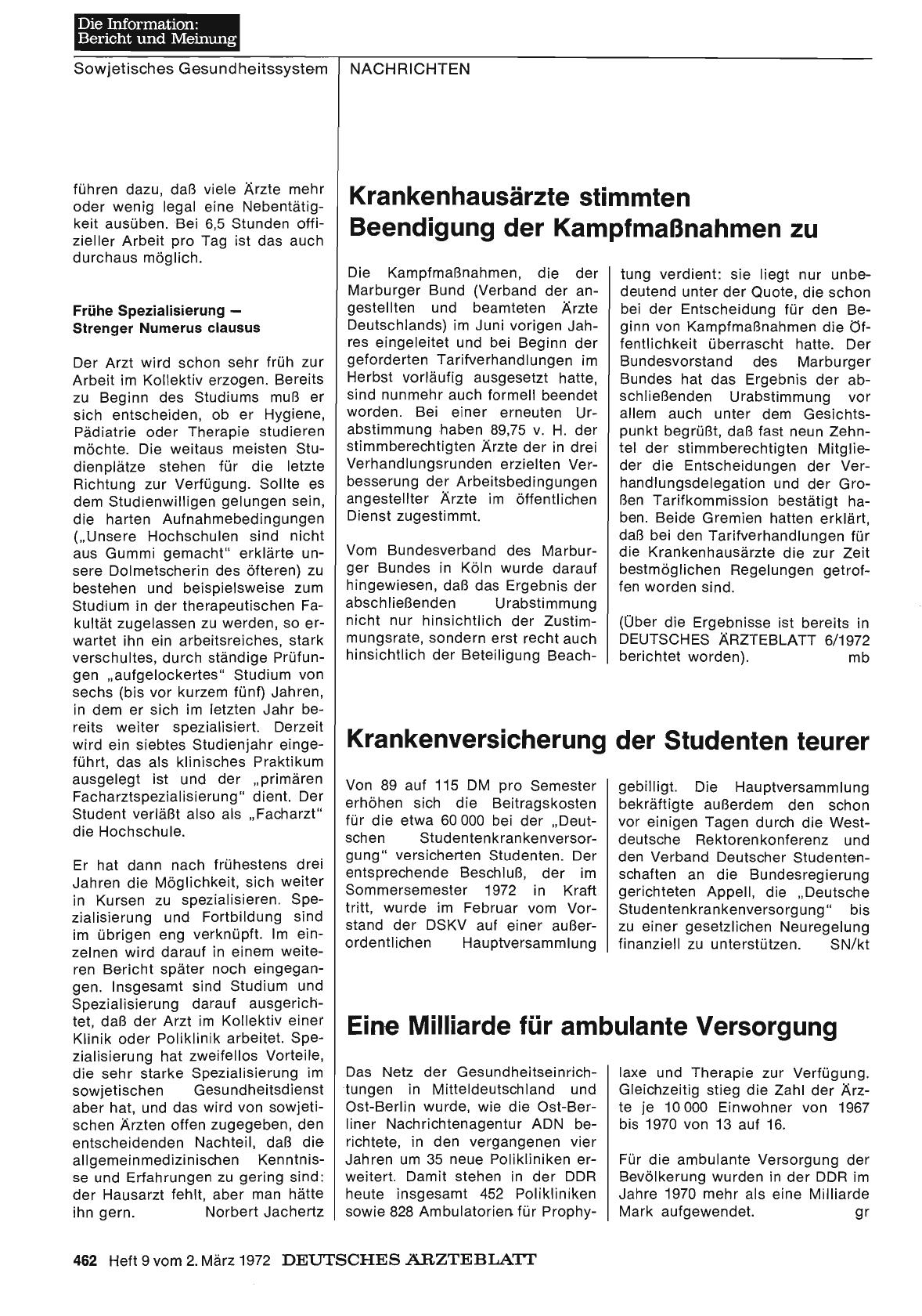 Vorschauseite 1: Eine Milliarde für ambulante Versorgung