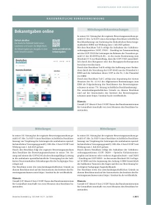 Vorschauseite 1: Mitteilungen