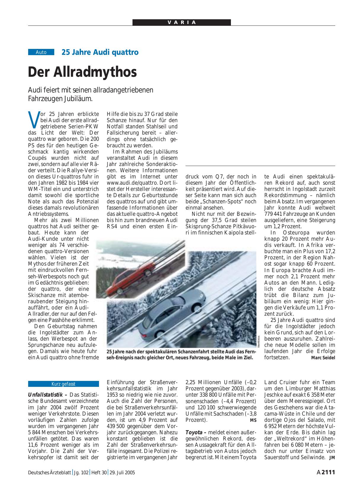 Vorschauseite 1: Unfallstatistik