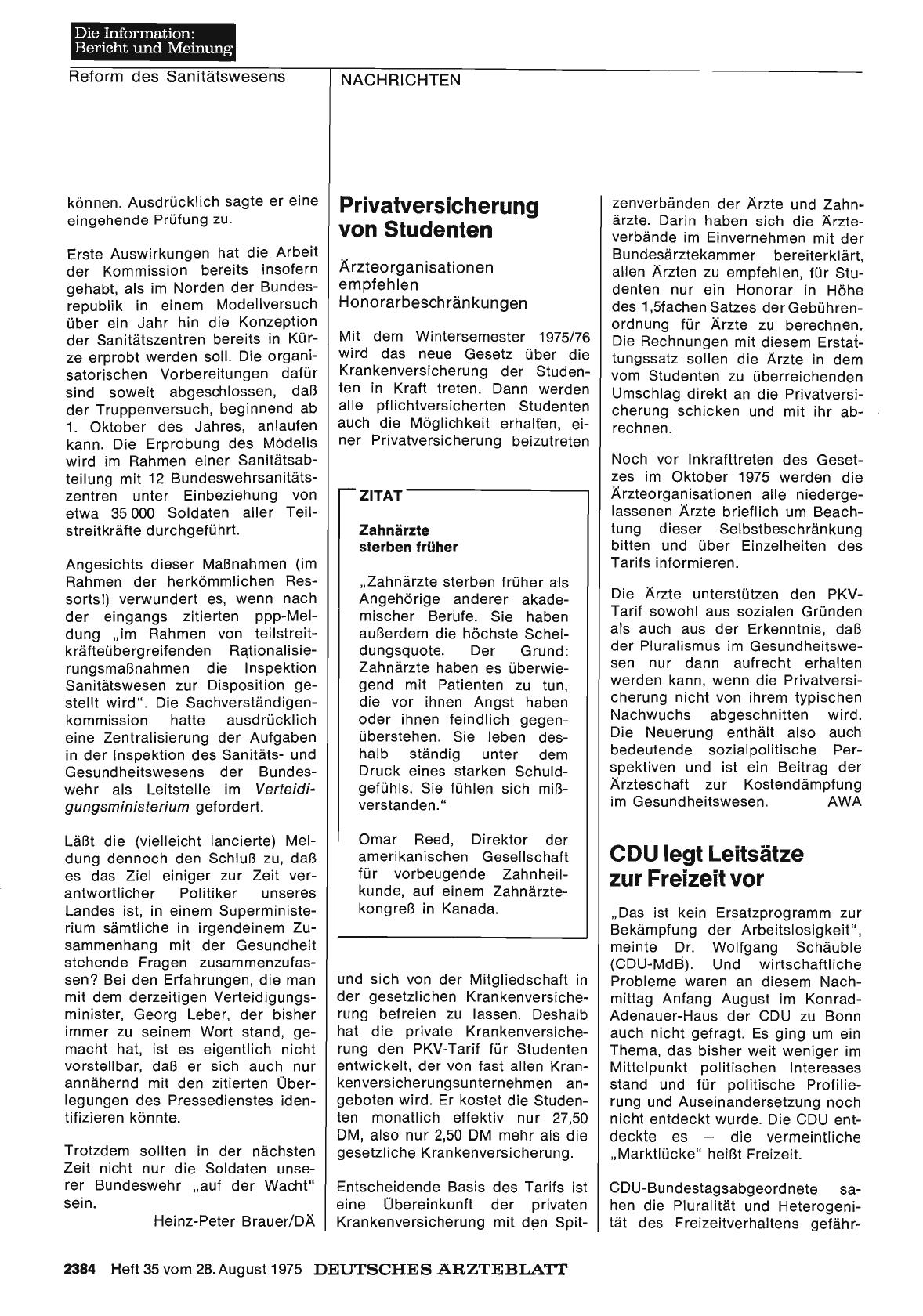 Vorschauseite 1: Zahnärzte sterben früher