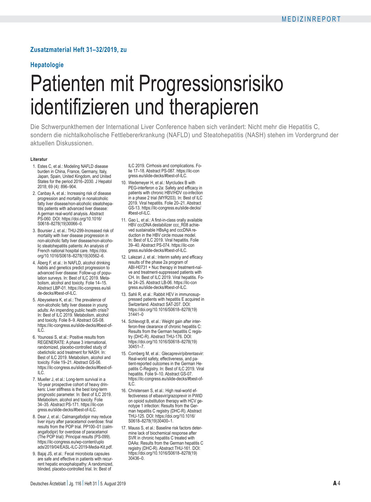 Vorschauseite 4: Hepatologie: Patienten mit Progressionsrisiko identifizieren und therapieren