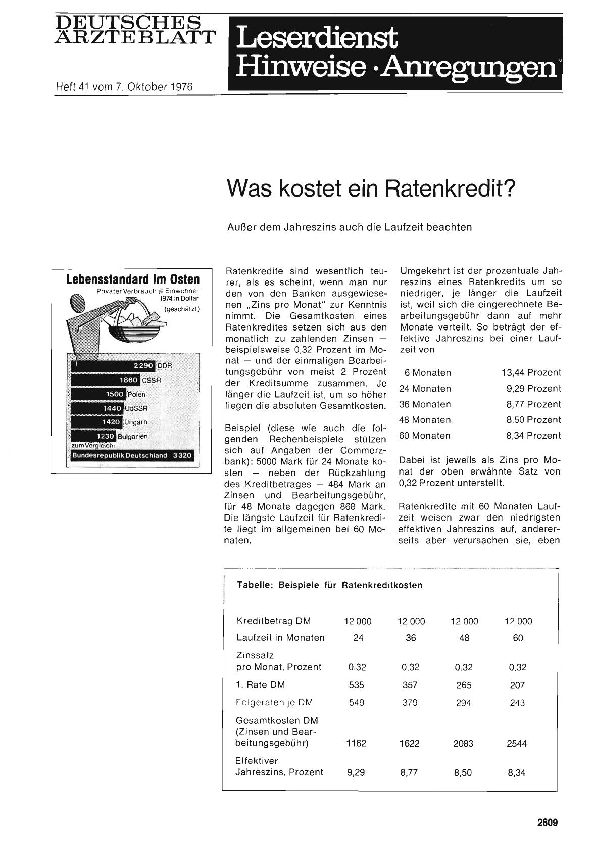 Vorschauseite 1: Was kostet ein Ratenkredit? : Außer dem Jahreszins auch die Laufzeit beachten