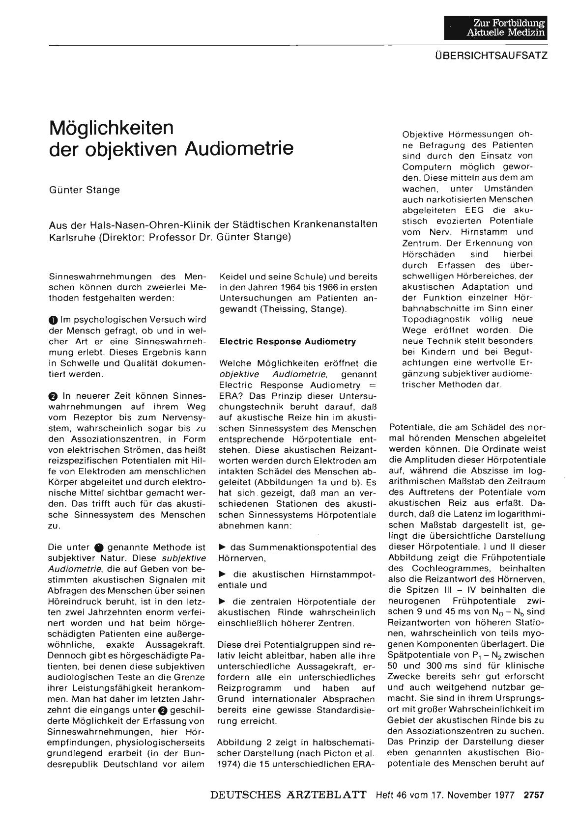 Vorschauseite 1: Möglichkeiten der objektiven Audiometrie