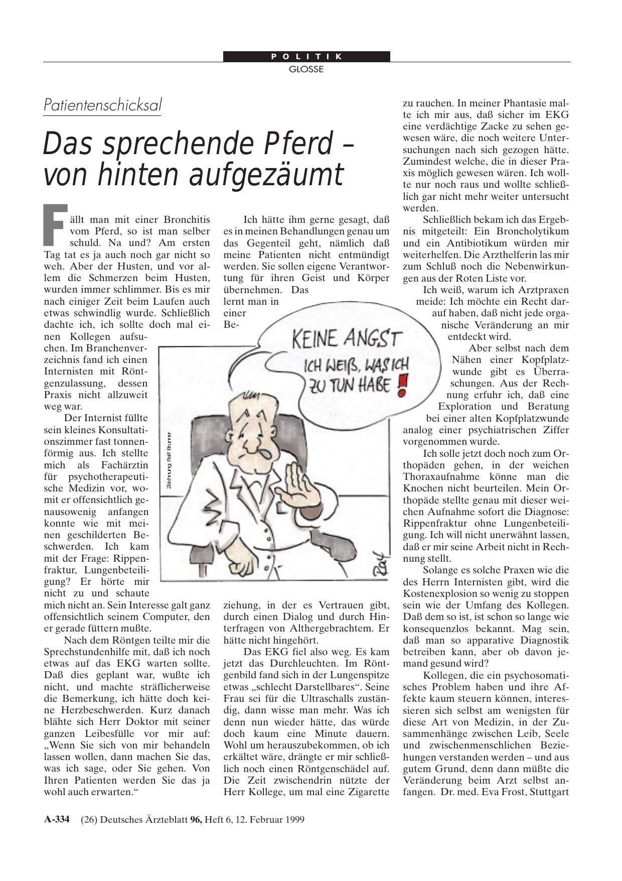 Vorschauseite 1: Patientenschicksal: Das sprechende Pferd -von hinten aufgezäumt