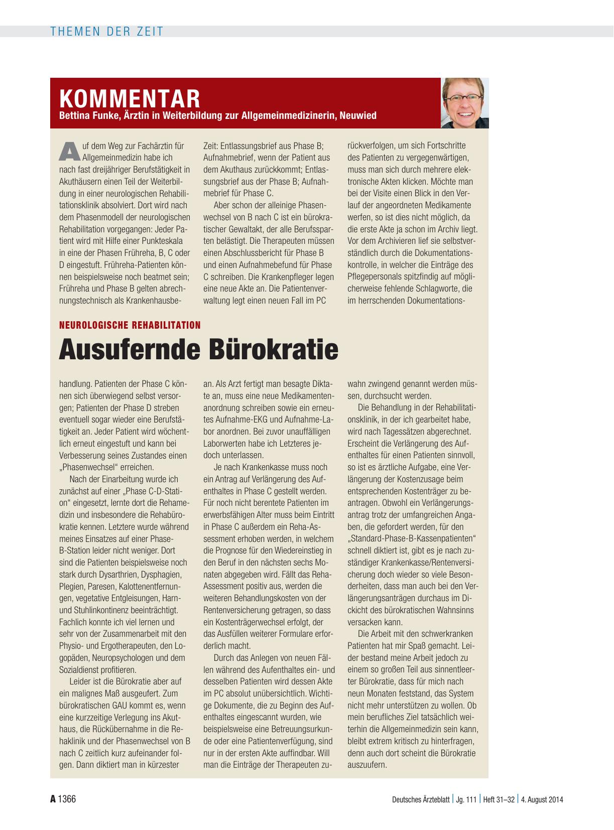 Vorschauseite 1: Neurologische Rehabilitation: Ausufernde Bürokratie