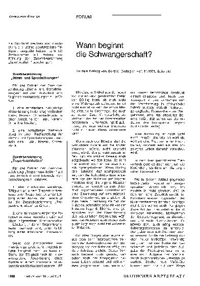 Vorschauseite 1: Wann beginnt die Schwangerschaft?