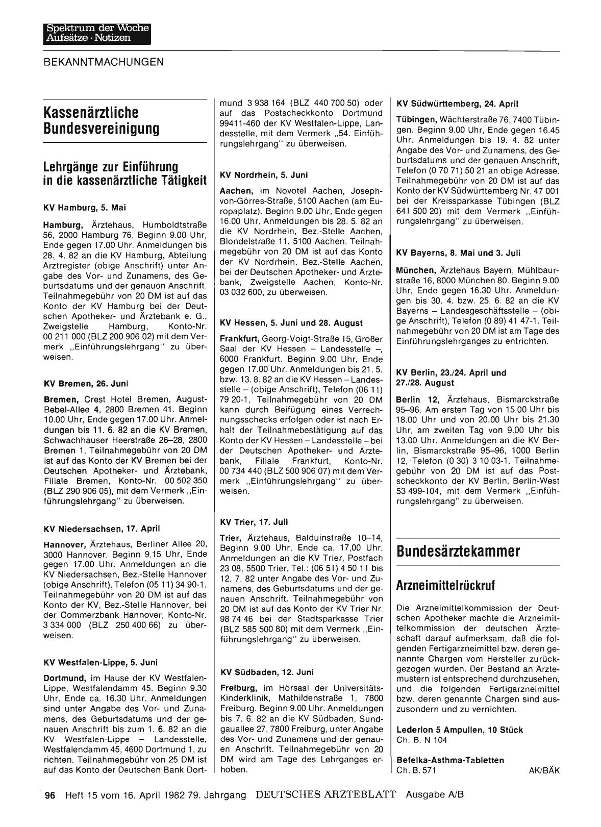 Vorschauseite 1: Kassenärztliche Bundesvereinigung
