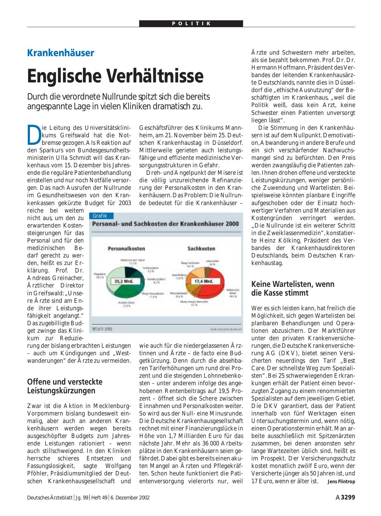 Vorschauseite 1: Krankenhäuser: Englische Verhältnisse