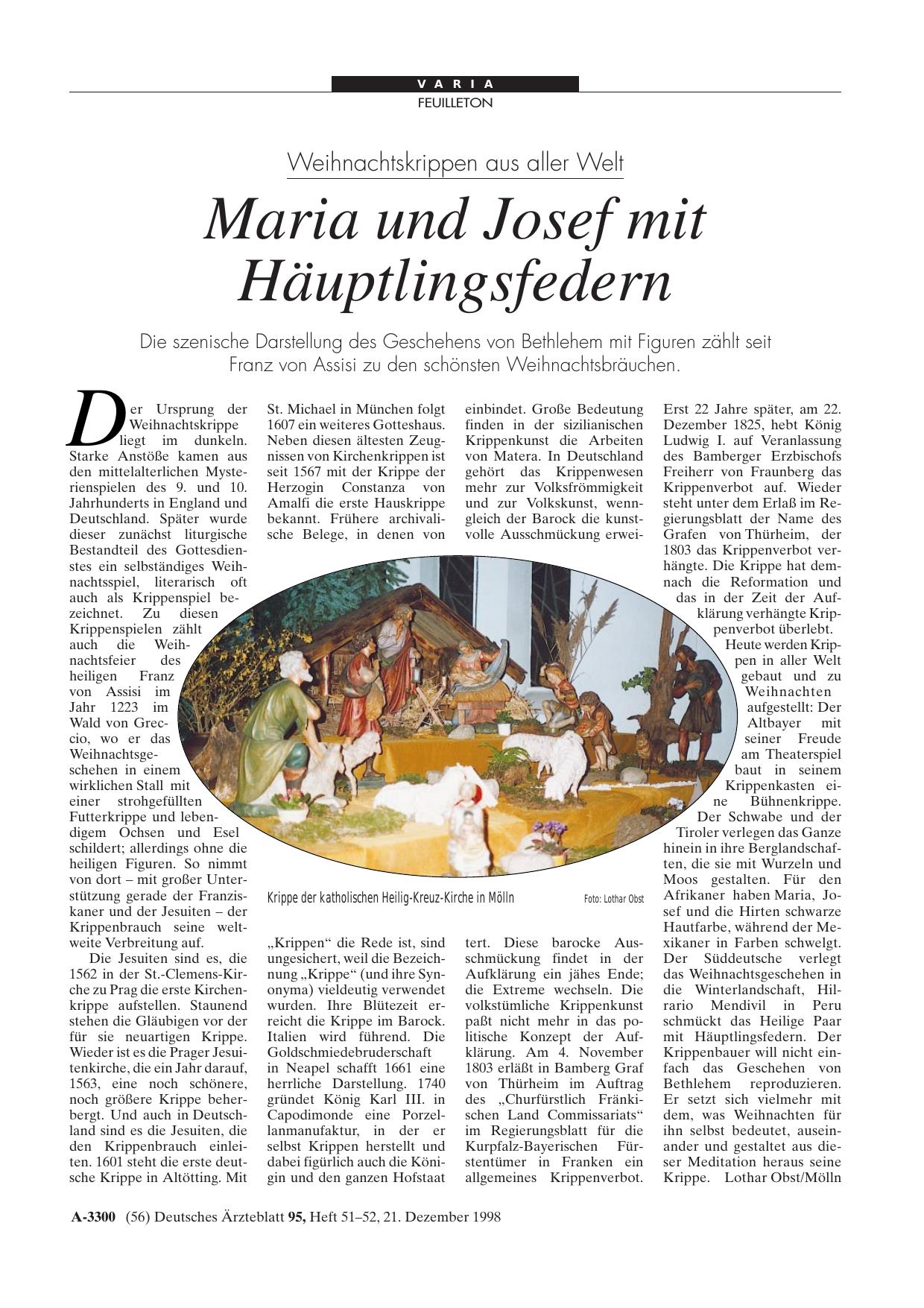 Vorschauseite 1: Weihnachtskrippen aus aller Welt: Maria und Josef mit Häuptlingsfedern