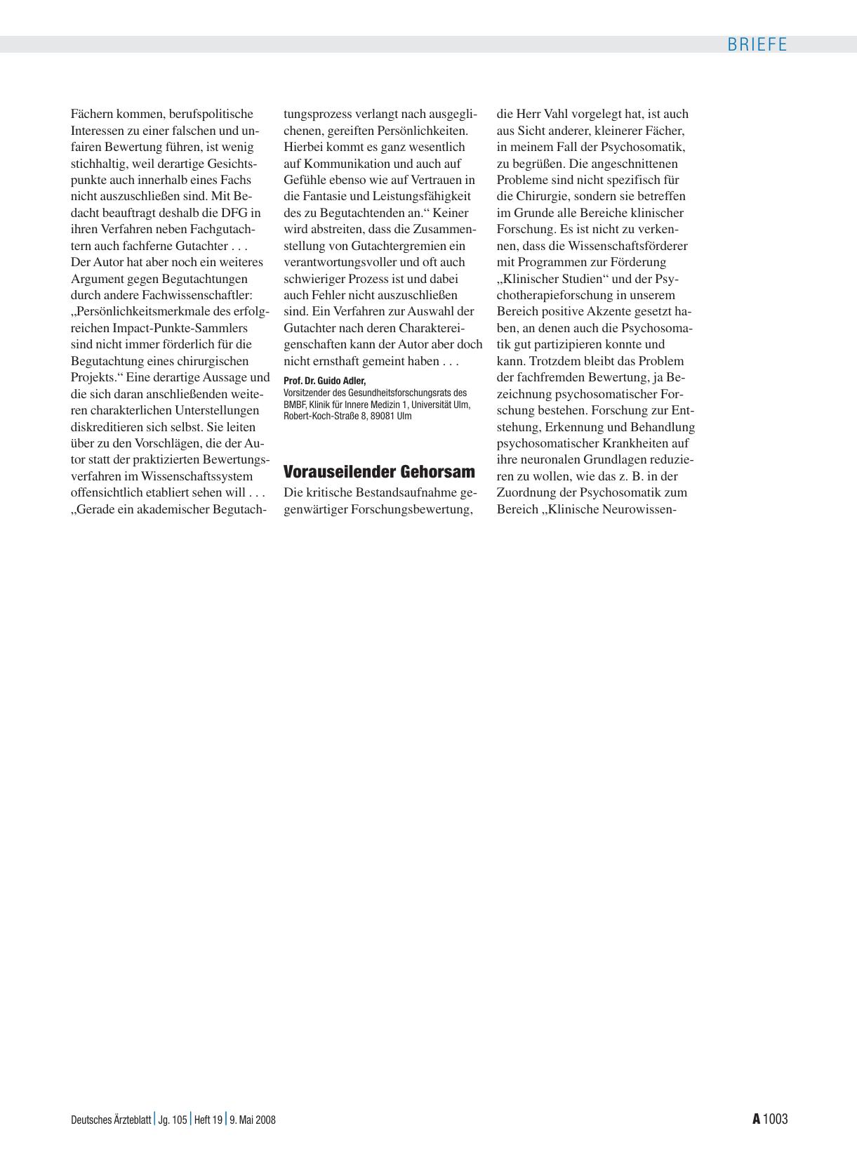 Vorschauseite 1: Forschende Chirurgen: Vorauseilender Gehorsam