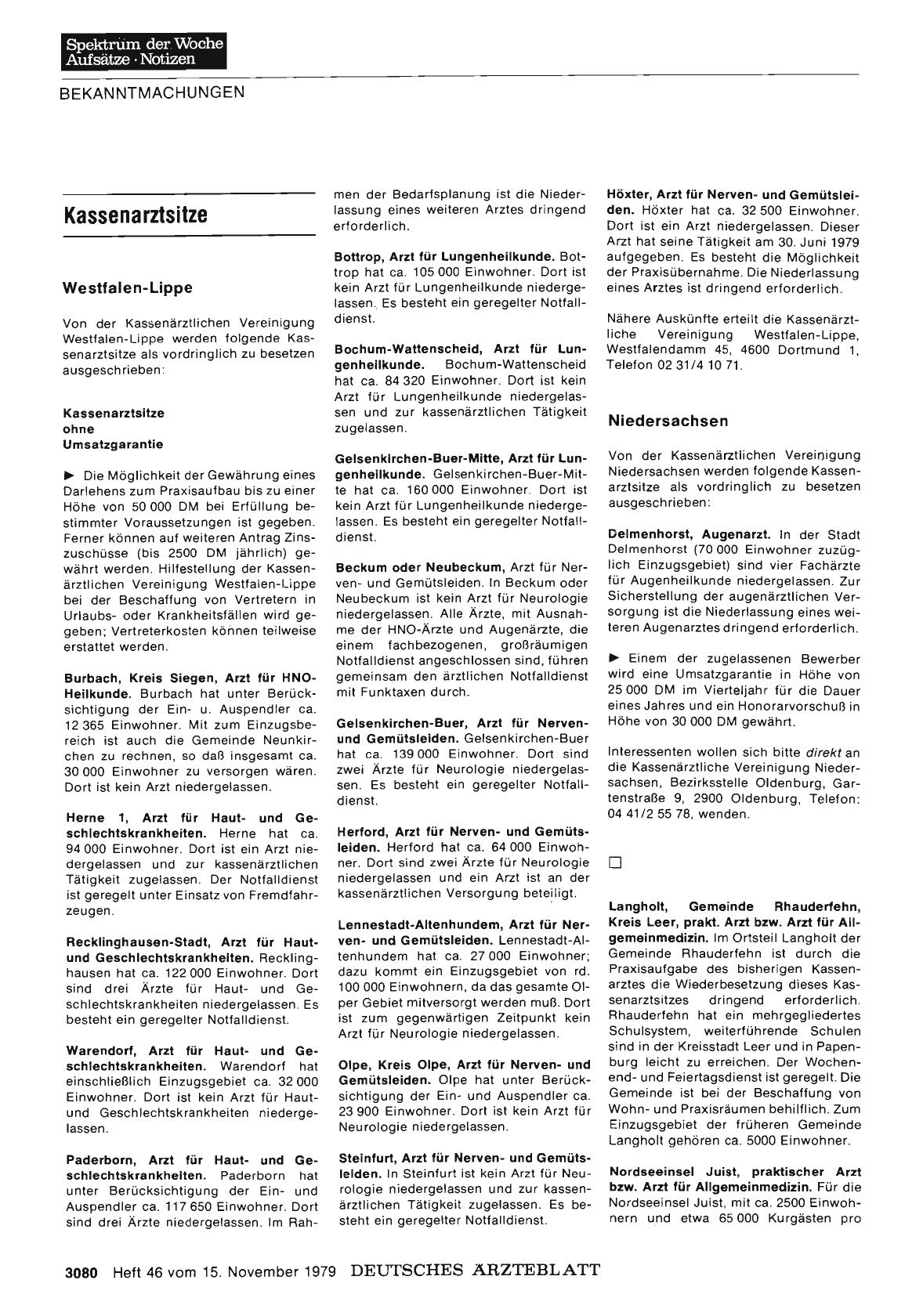 Vorschauseite 1: Kassenarztsitze