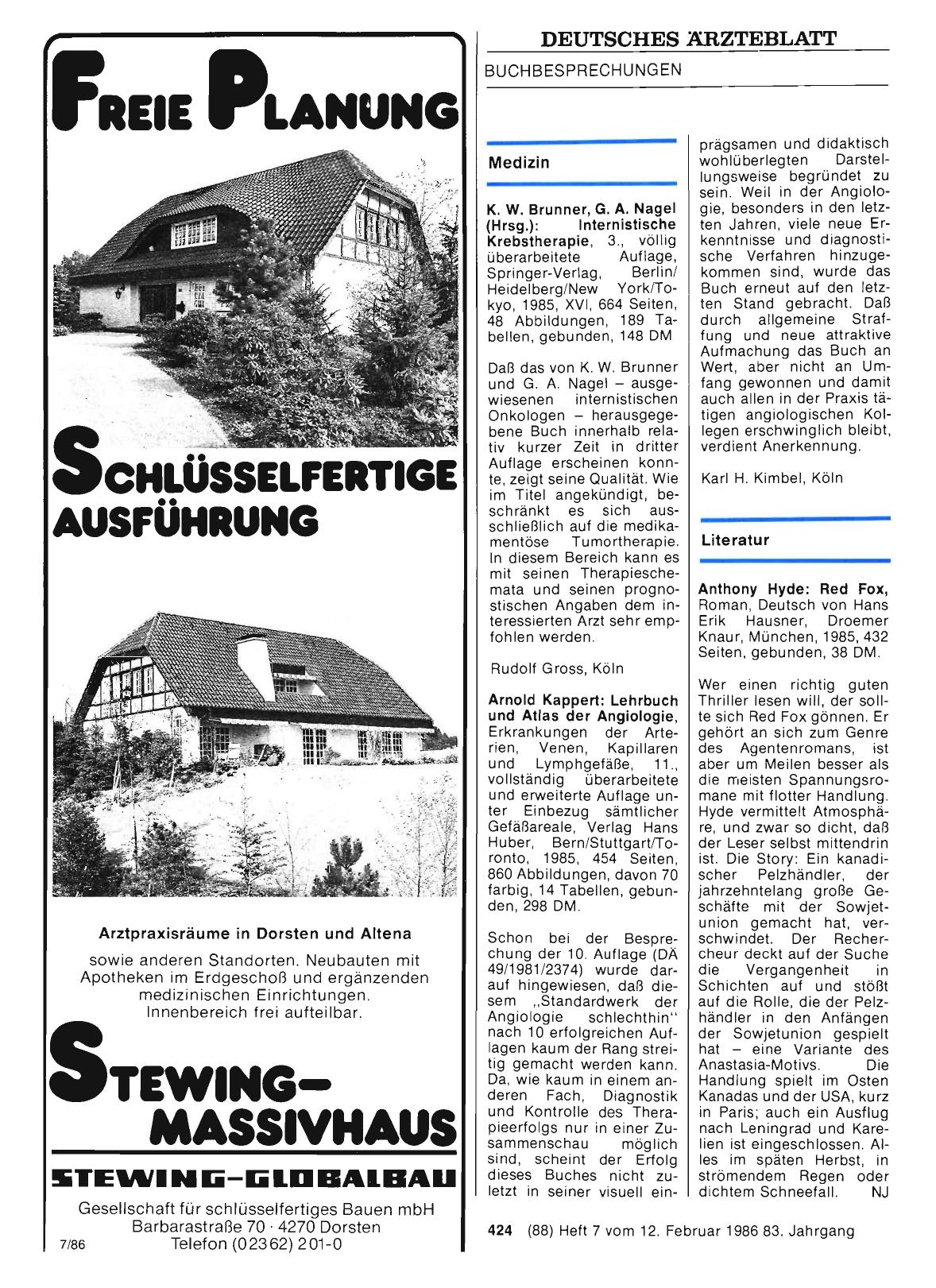 Vorschauseite 1: K. W. Brunner, G. A. Nagel (Hrsg. ): Internistische Krebstherapie