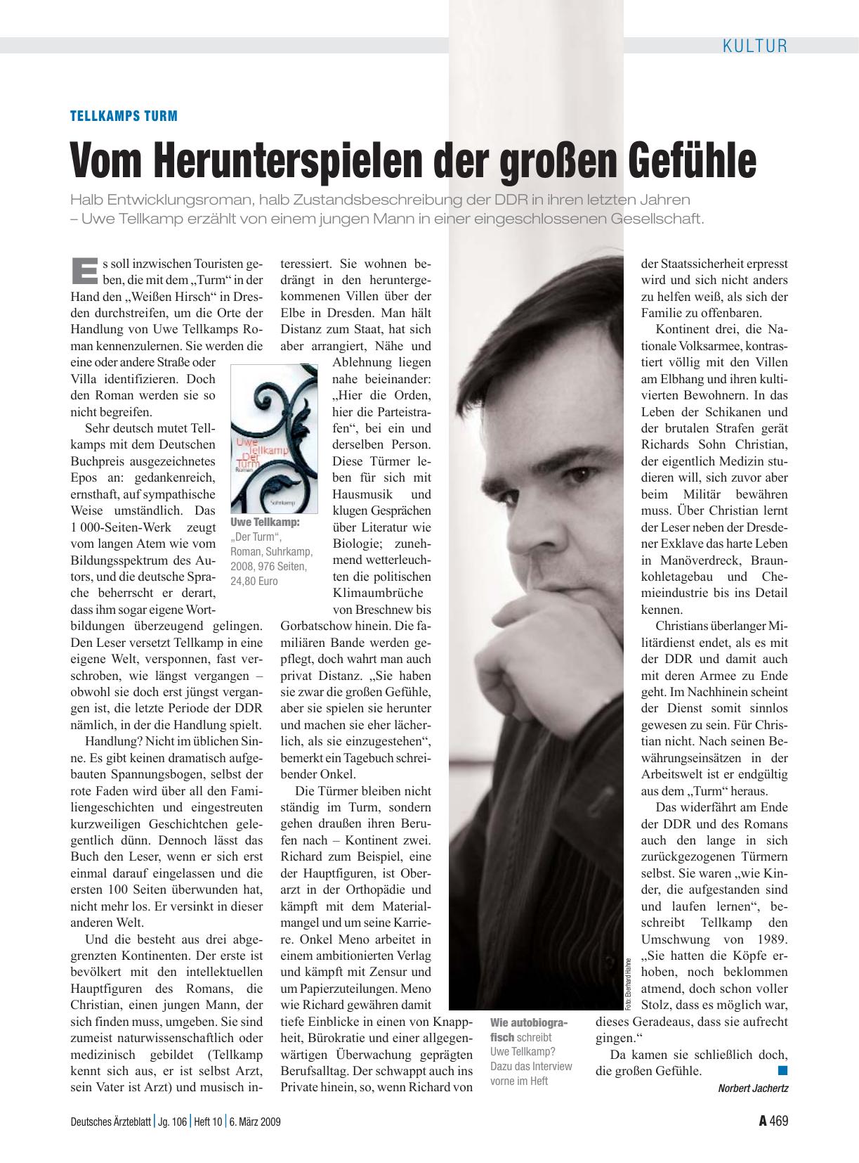Vorschauseite 1: Tellkamps Turm: Vom Herunterspielen der großen Gefühle