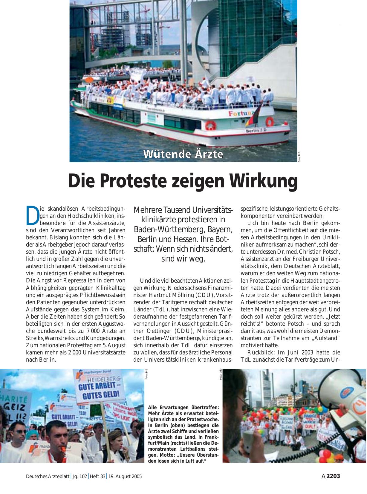 Vorschauseite 1: Wütende Ärzte: Die Proteste zeigen Wirkung