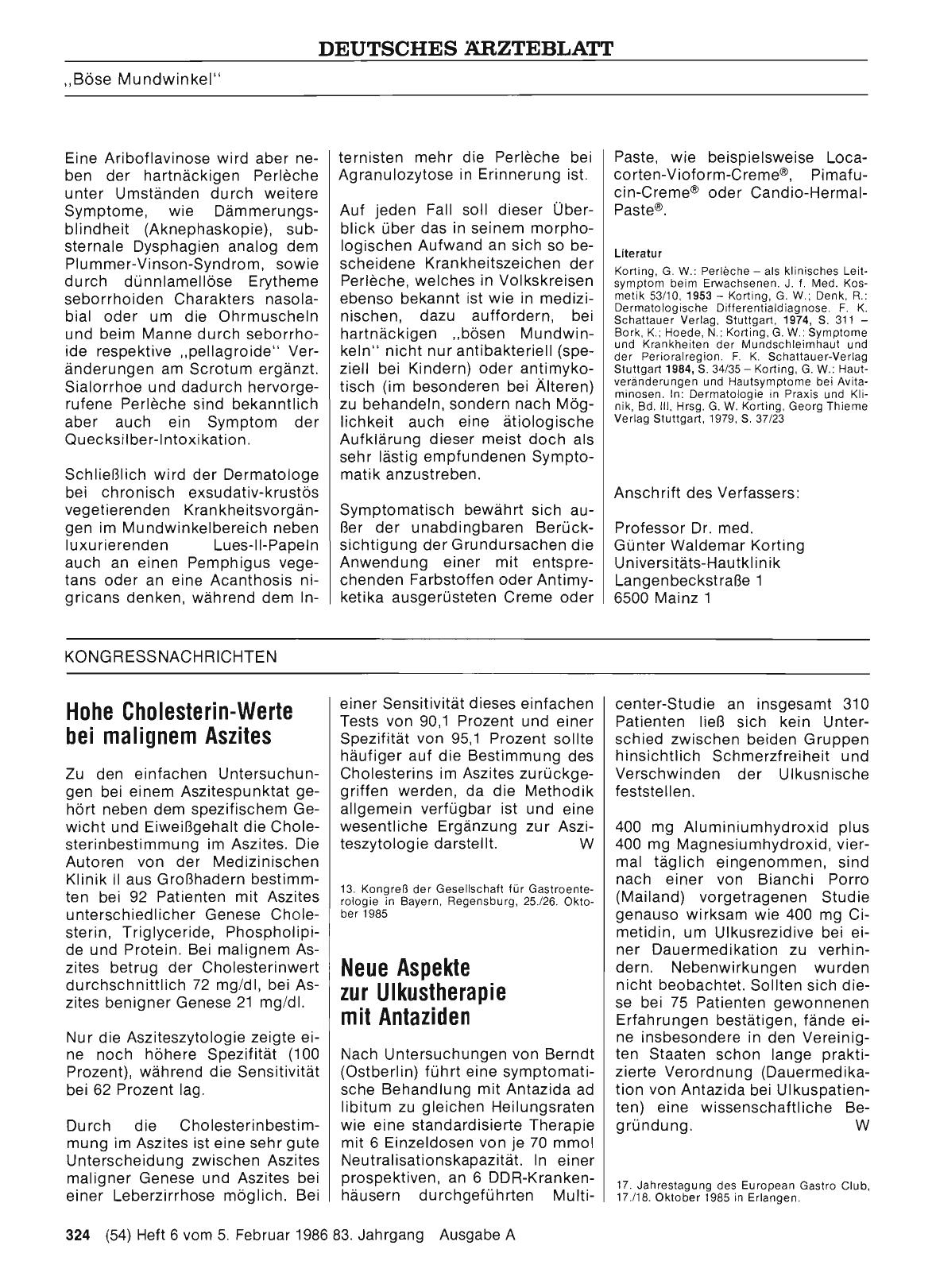 Vorschauseite 1: Neue Aspekte zur Ulkustherapie mit Antaziden