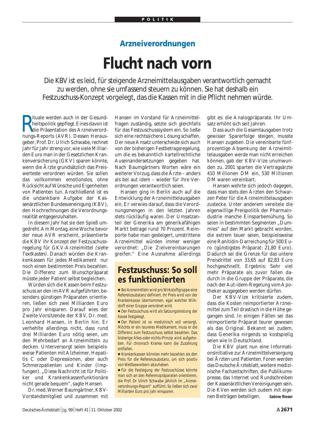 Vorschauseite 1: Festzuschuss: So soll es funktionierten