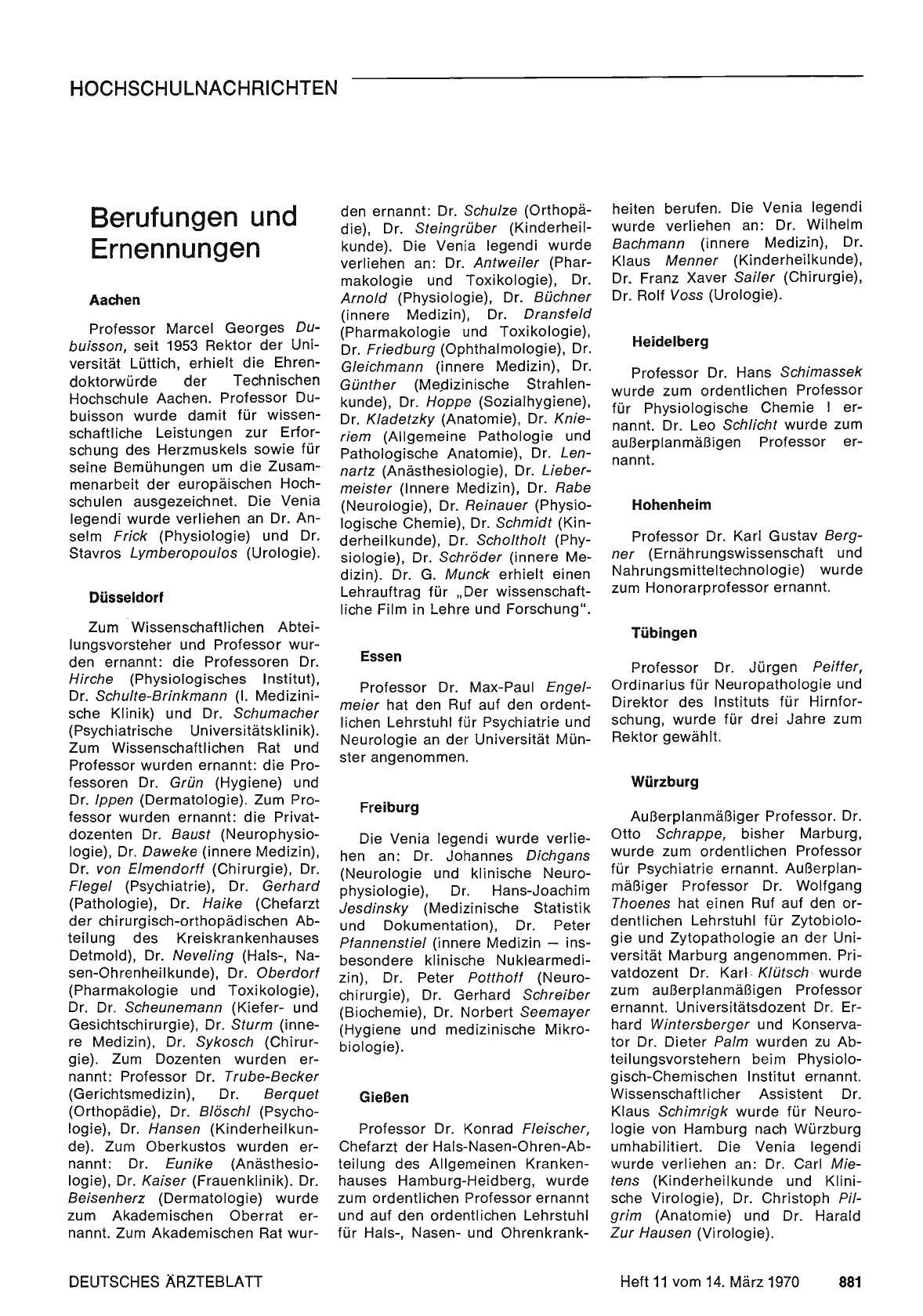 Vorschauseite 1: Berufungen und Ernennungen