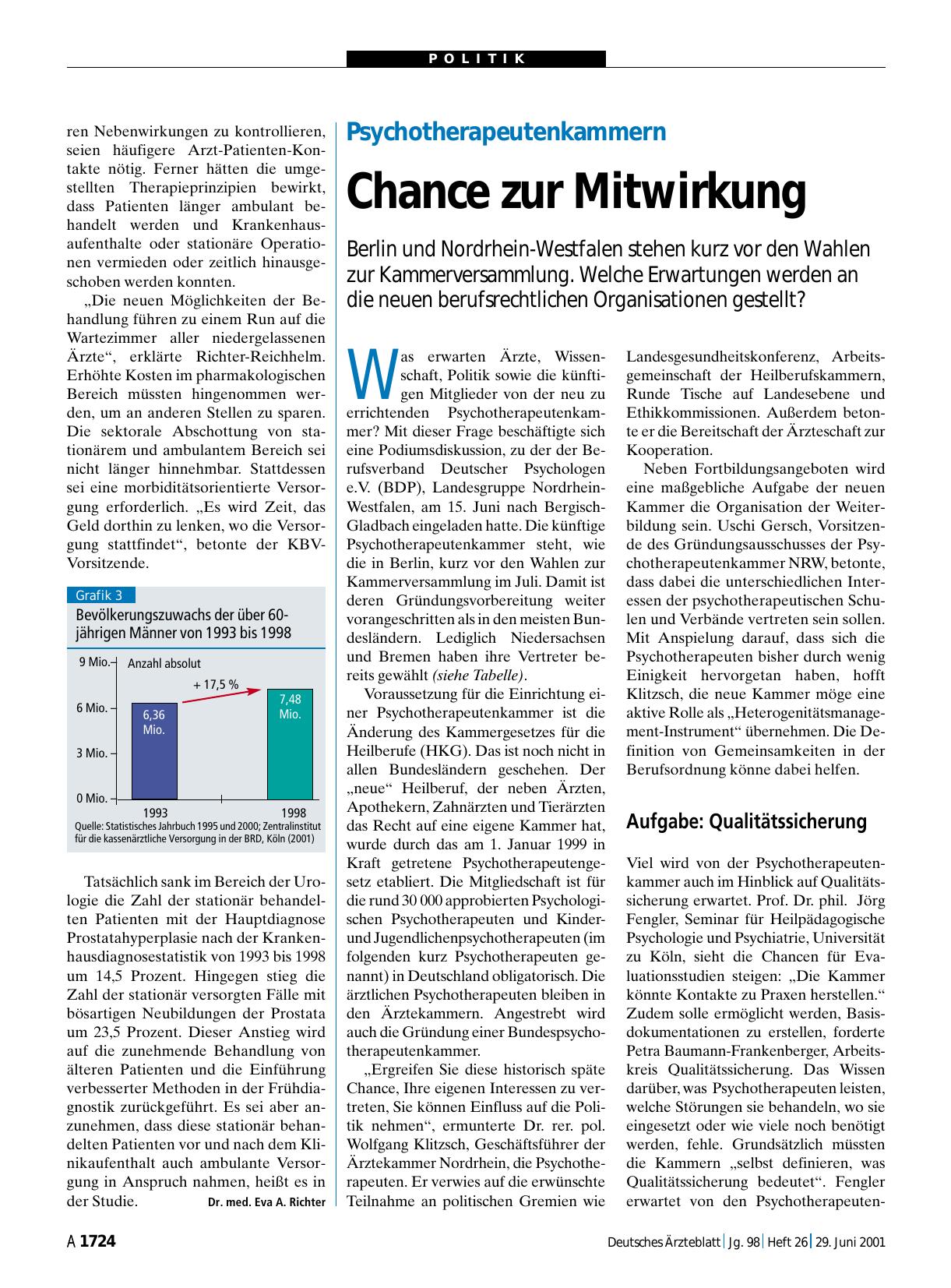Vorschauseite 1: Psychotherapeutenkammern: Chance zur Mitwirkung