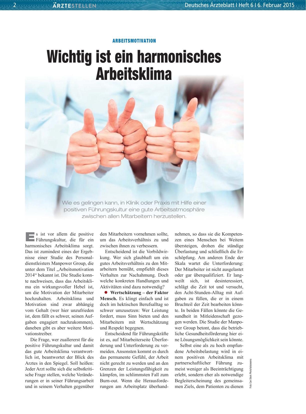 Vorschauseite 1: Arbeitsmotivation: Wichtig ist ein harmonisches Arbeitsklima