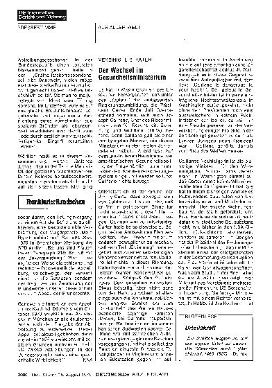 Vorschauseite 1: Vereinigte Staaten: Der Wechsel im Gesundheitsministerium