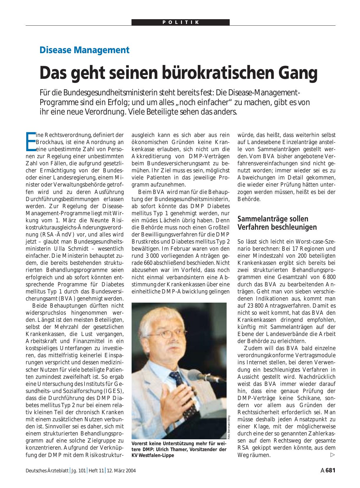 Vorschauseite 1: Disease Management: Das geht seinen bürokratischen Gang