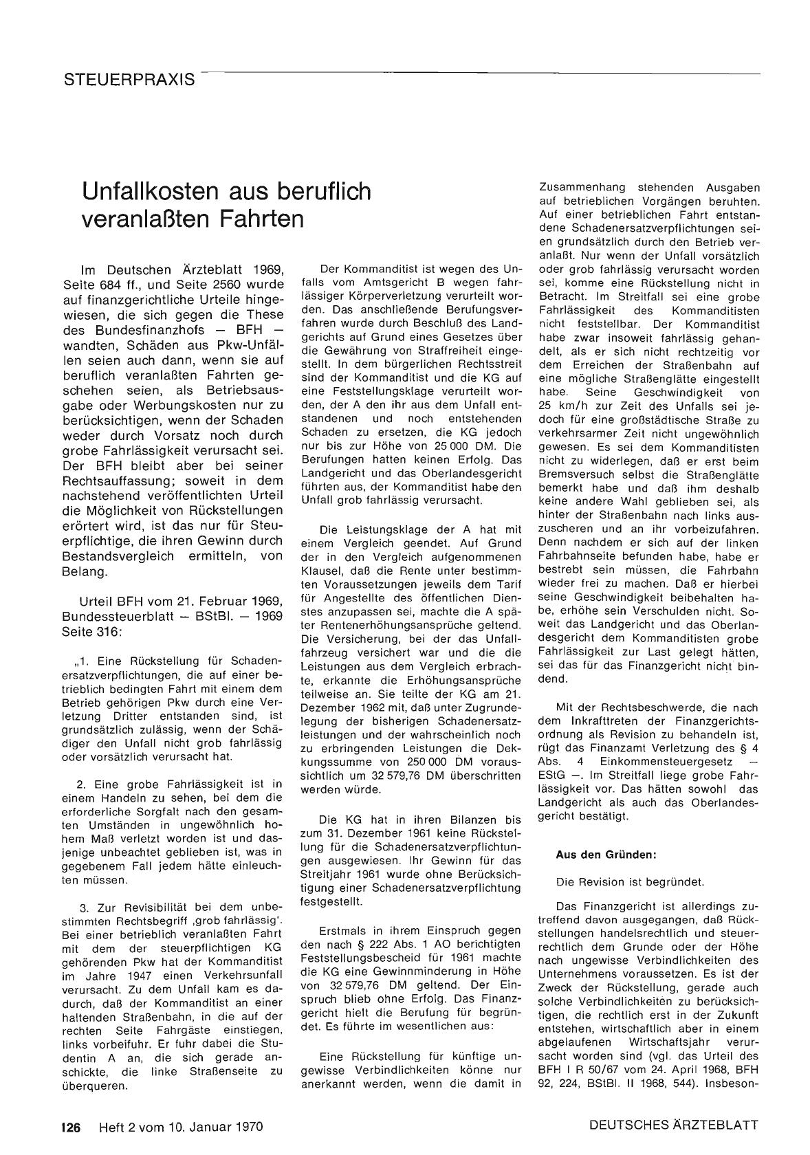 Vorschauseite 1: Unfallkosten aus beruflich veranlaßten Fahrten