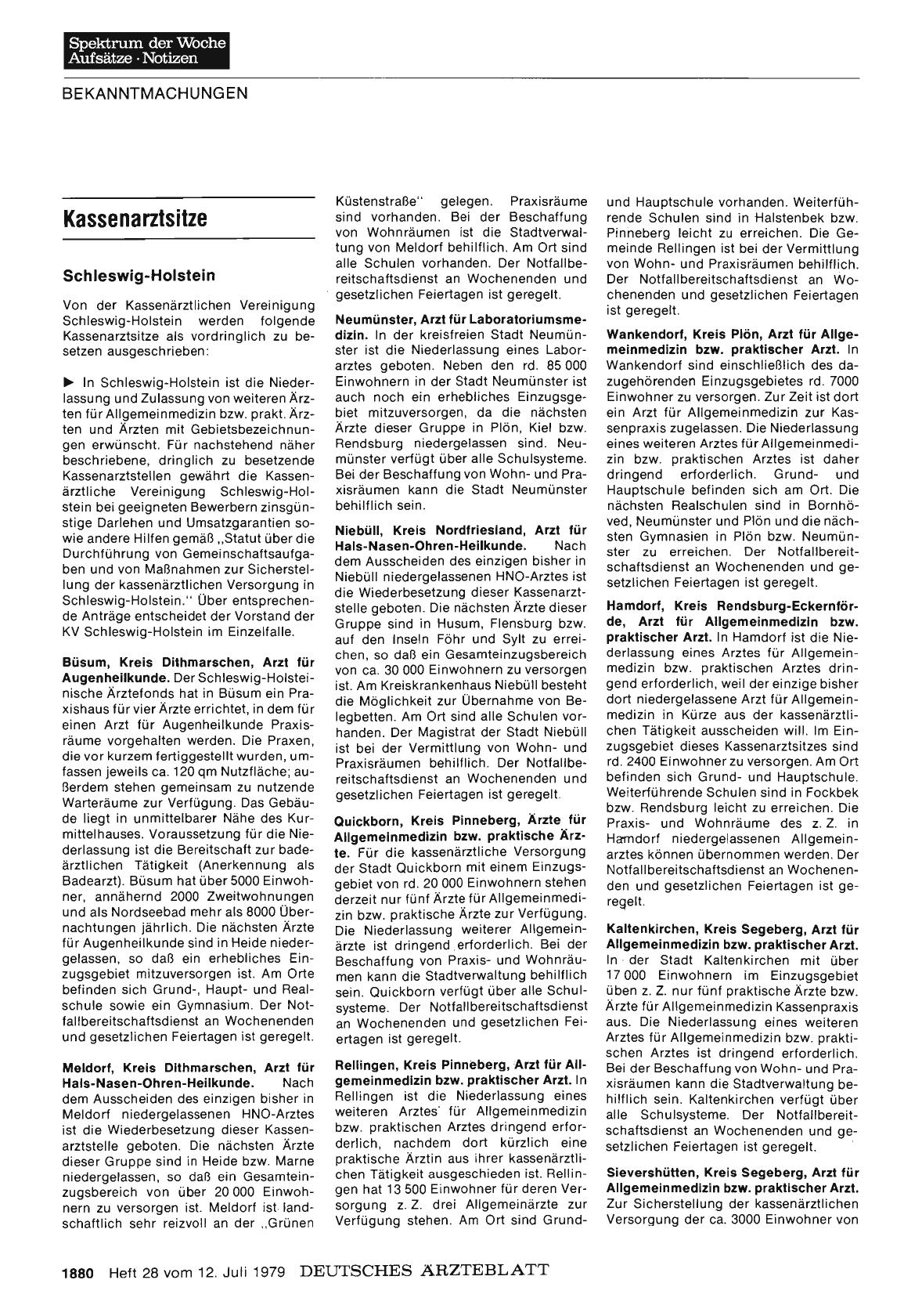 Vorschauseite 1: Kassenarztsitze