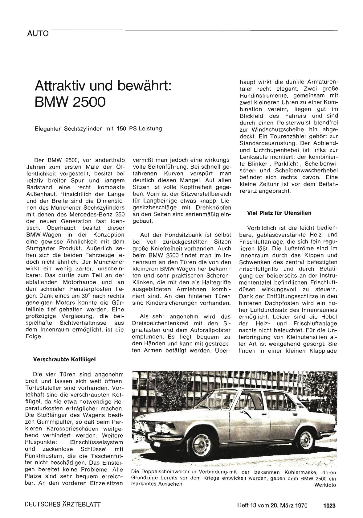 Vorschauseite 1: Attraktiv und bewährt: BMW 2500