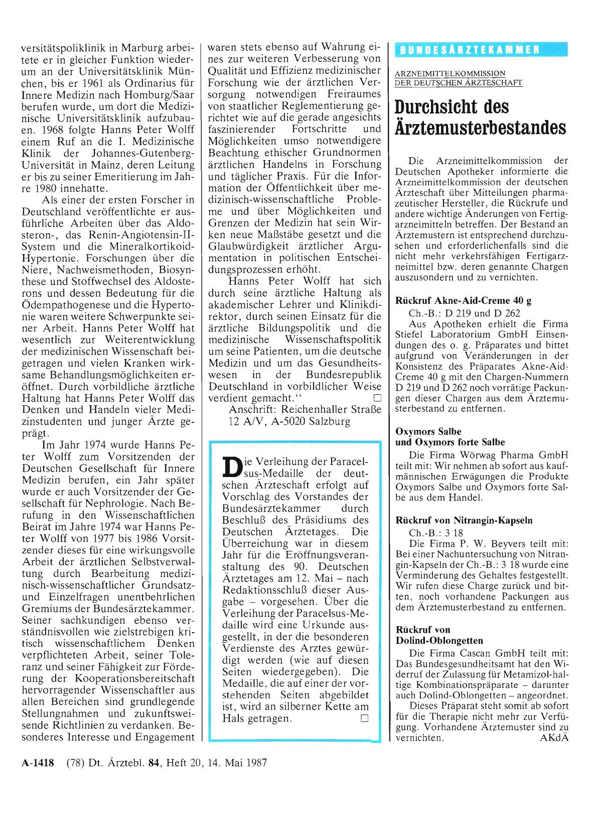 Vorschauseite 1: Durchsicht des Ärztemusterbestandes