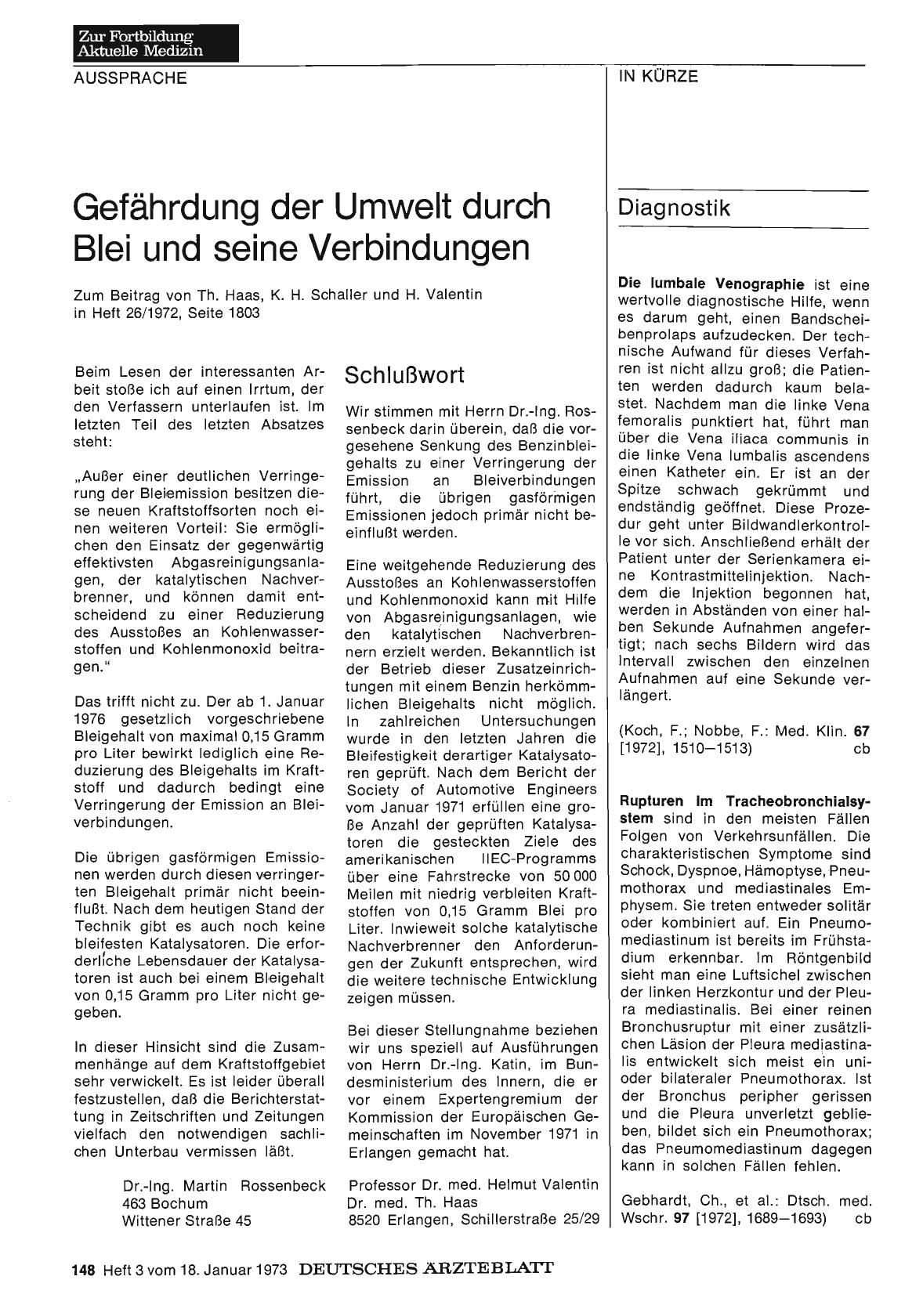 Vorschauseite 1: Gefährdung der Umwelt durch Blei und seine Verbindungen: Gefährdung der Umwelt durch Blei und seine Verbindungen