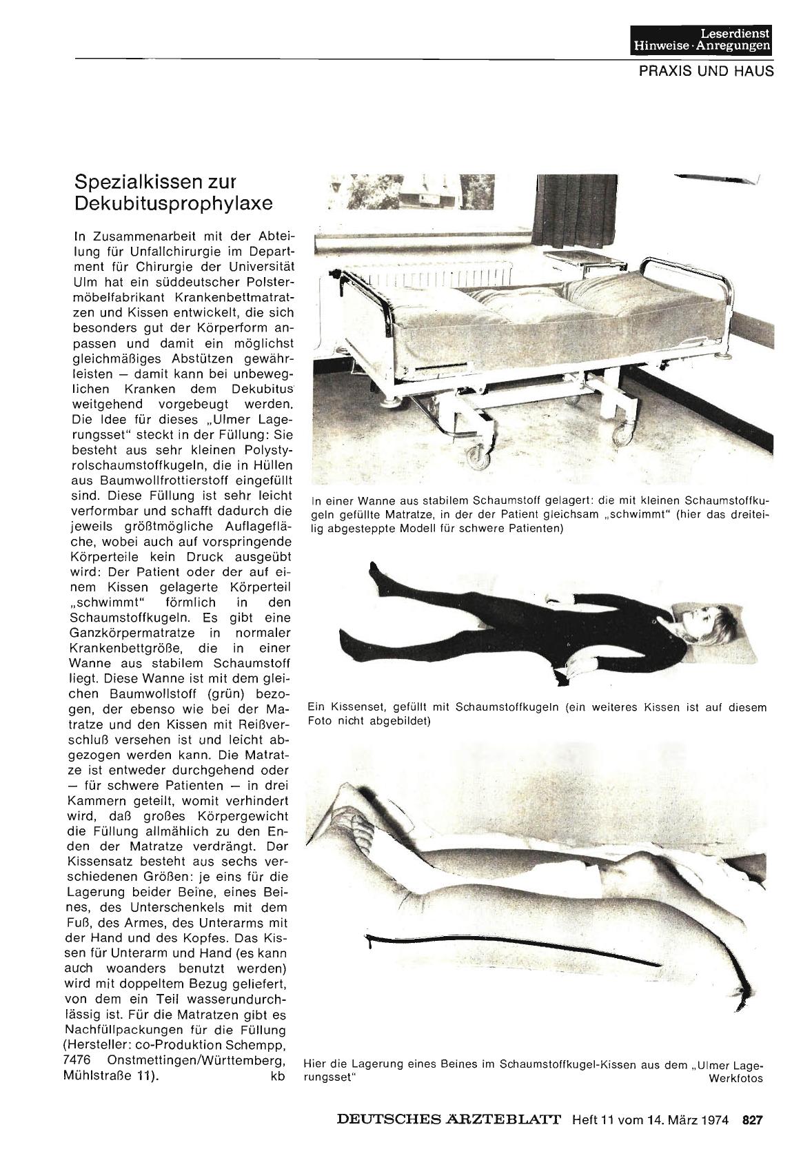 Vorschauseite 1: Spezialkissen zur Dekubitusprophylaxe