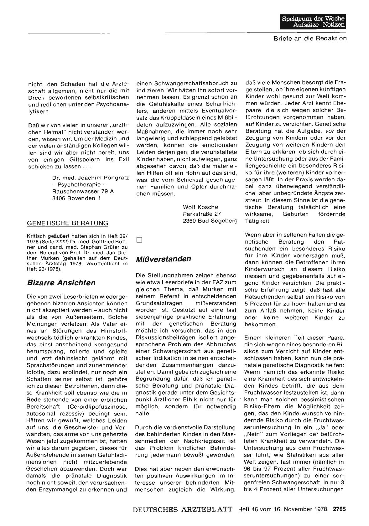 Vorschauseite 1: GENETISCHE BERATUNG: Bizarre Ansichten