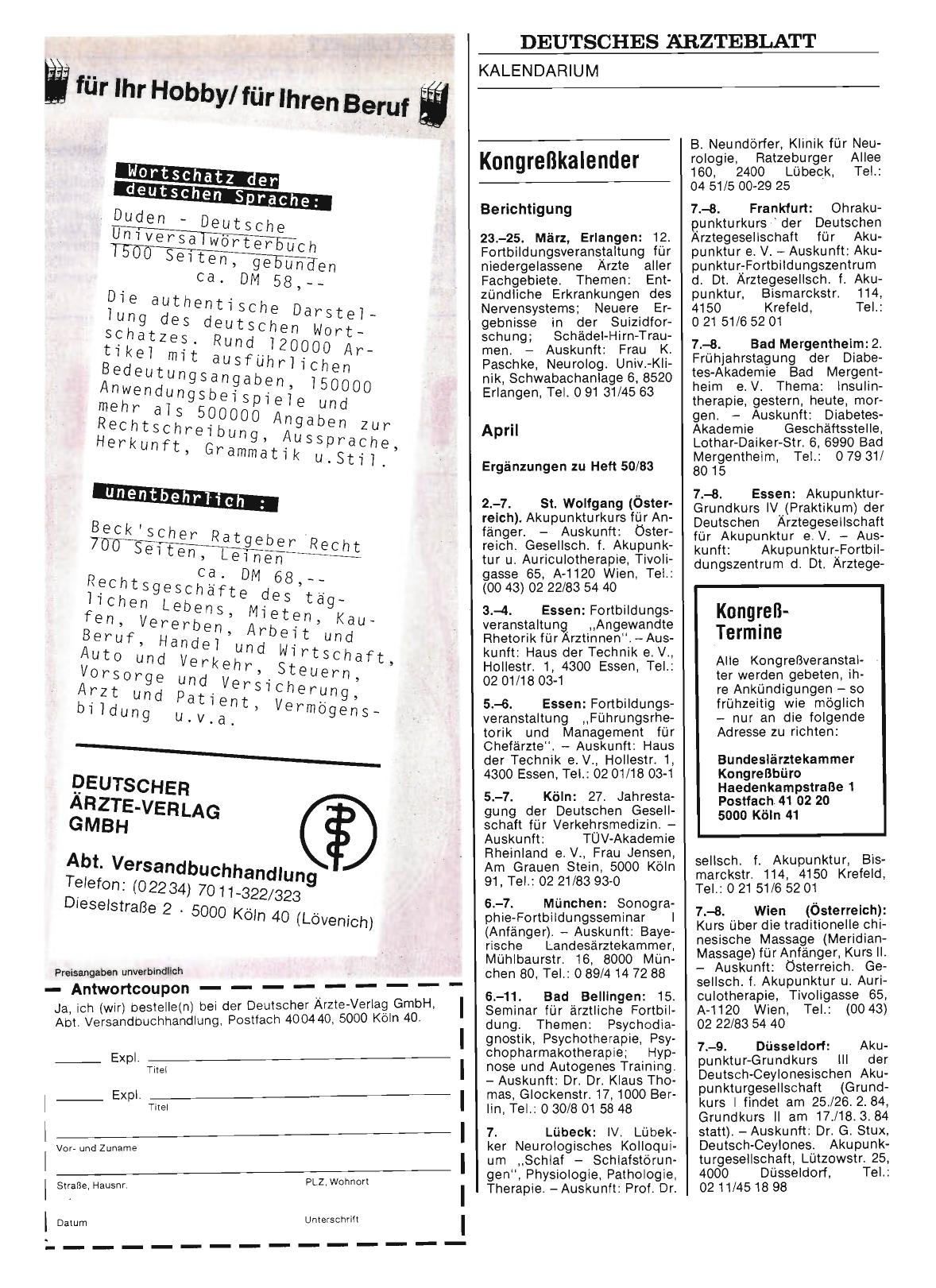 Vorschauseite 1: Kongreßkalender
