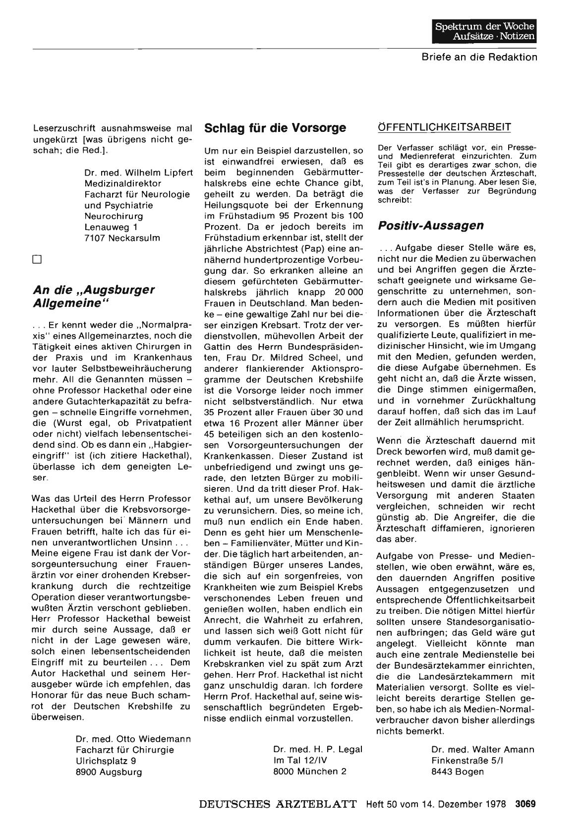 Vorschauseite 1: ÖFFENTLICHKEITSARBEIT: Positiv-Aussagen