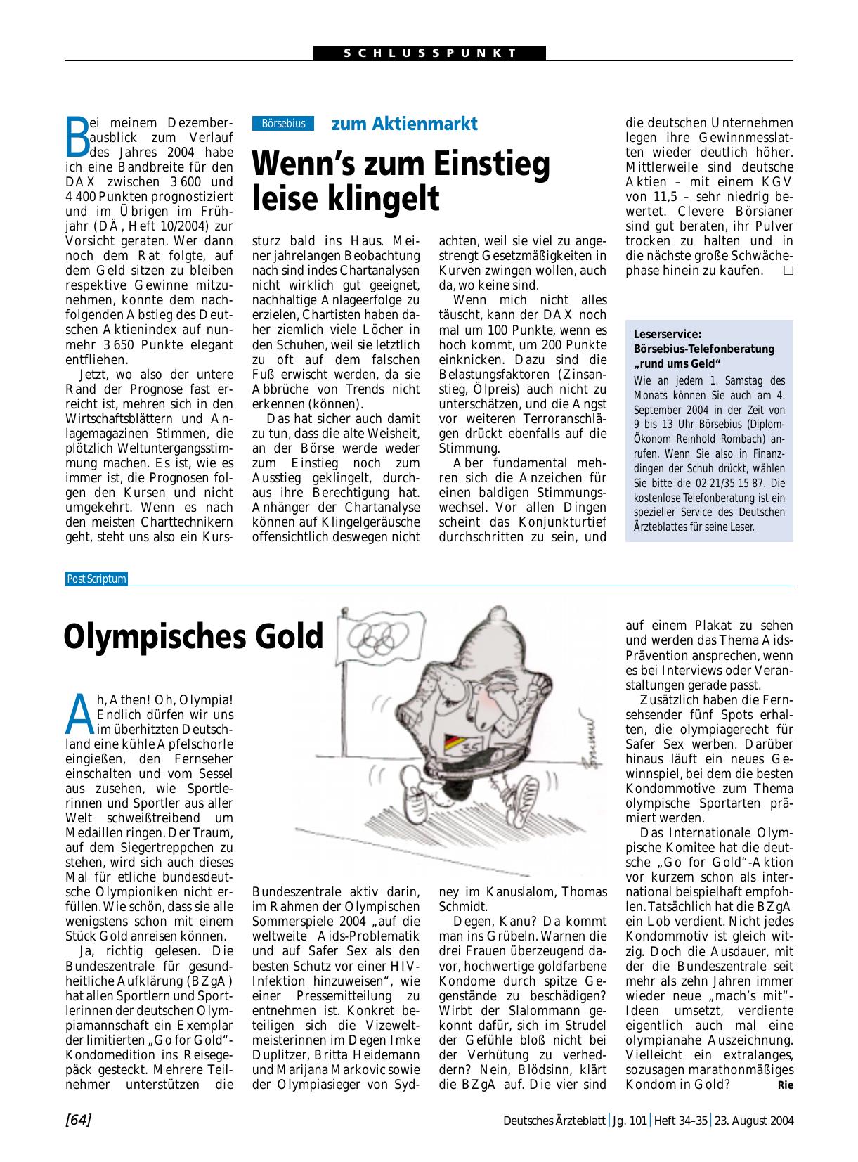 Vorschauseite 1: Olympisches Gold